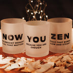 NOW YOU ZEN Candle Set – Motivational Frosted Glass Bundle