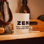 ZEN Candle Jar – Mindfulness Quote Frosted Glass