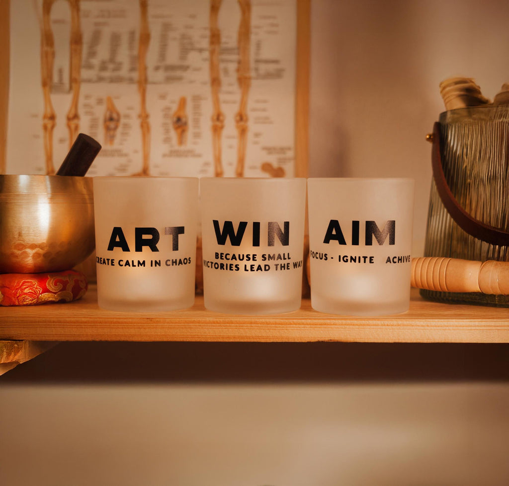 NOW YOU ZEN Candle Set – Motivational Frosted Glass Bundle