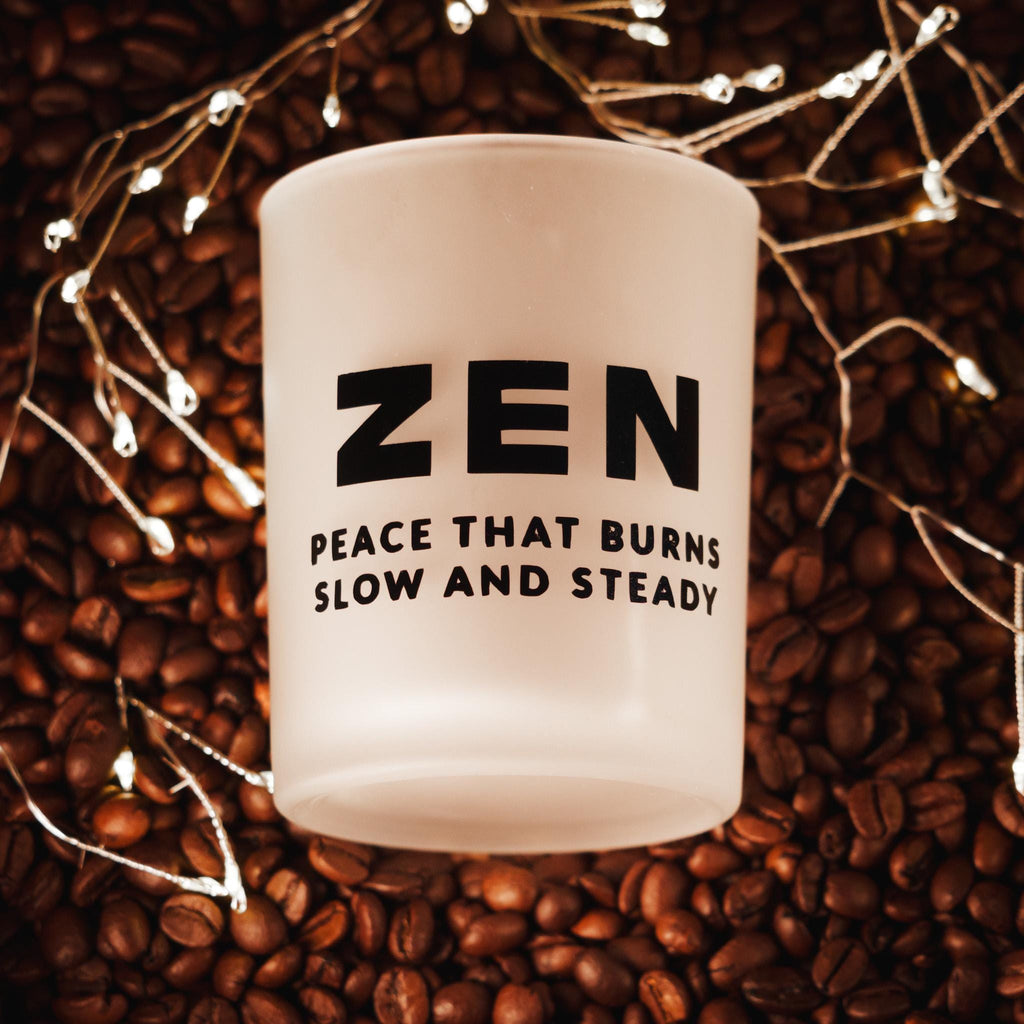 ZEN Candle Jar – Mindfulness Quote Frosted Glass