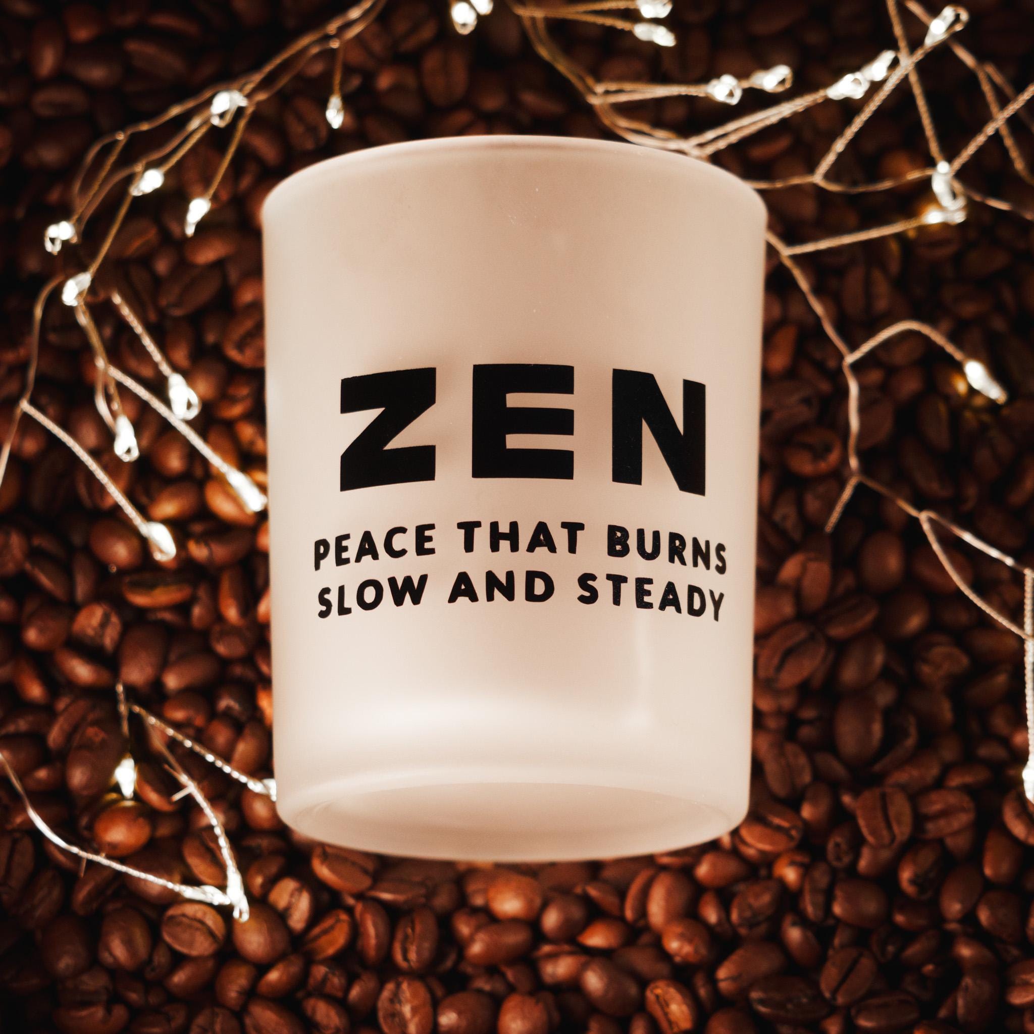 ZEN Candle Jar – Mindfulness Quote Frosted Glass